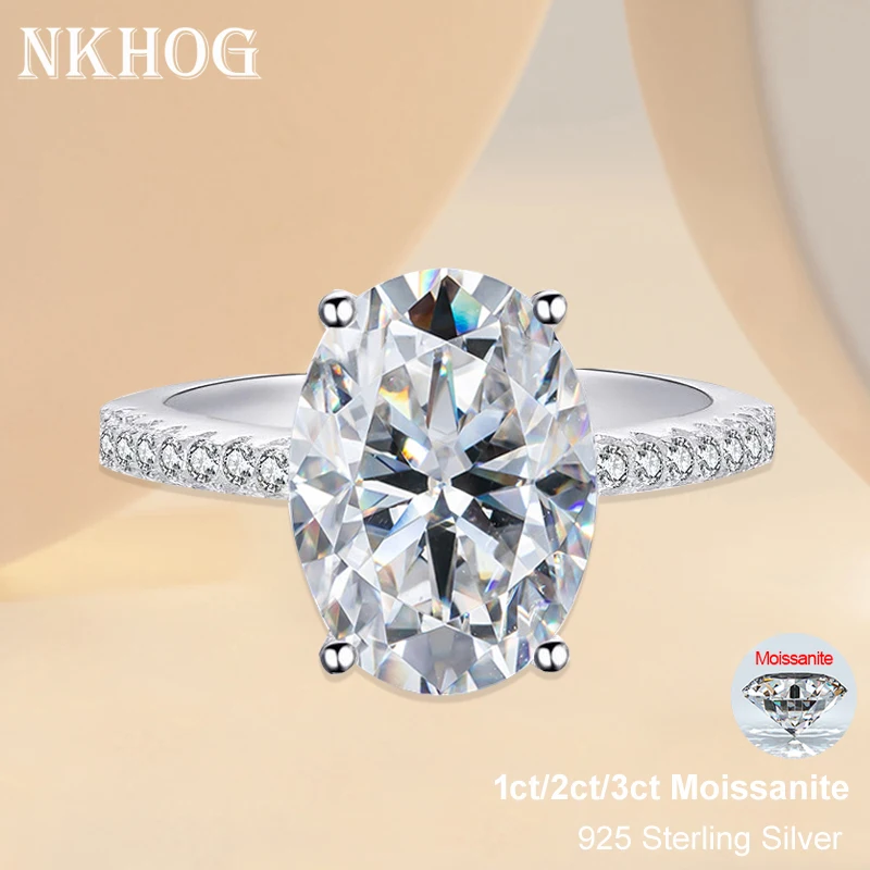 Vs Smartwatch - NKHOG-Anillo de moissanita ovalado para mujer,