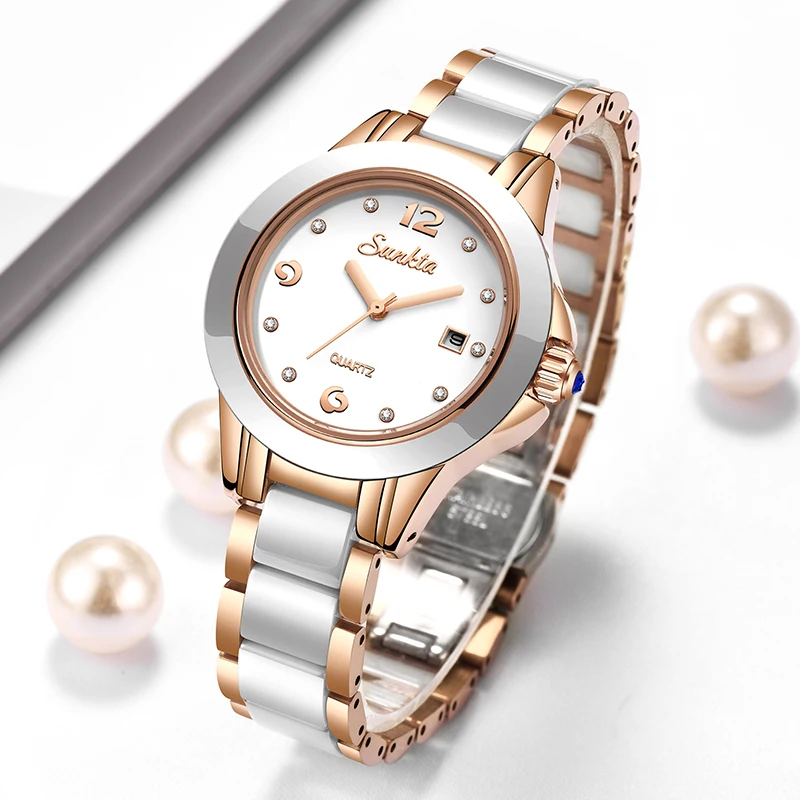Ladies Fashion Watch - Reloj Sunkta de cuarzo informal a