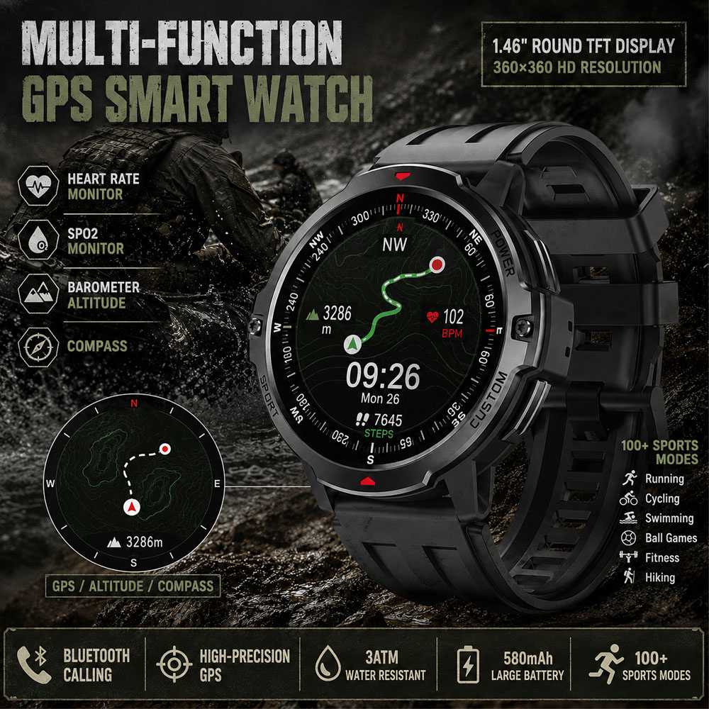 Smartwatch Timex Watches For Women - NUEVO Reloj Inteligente Militar con GPS