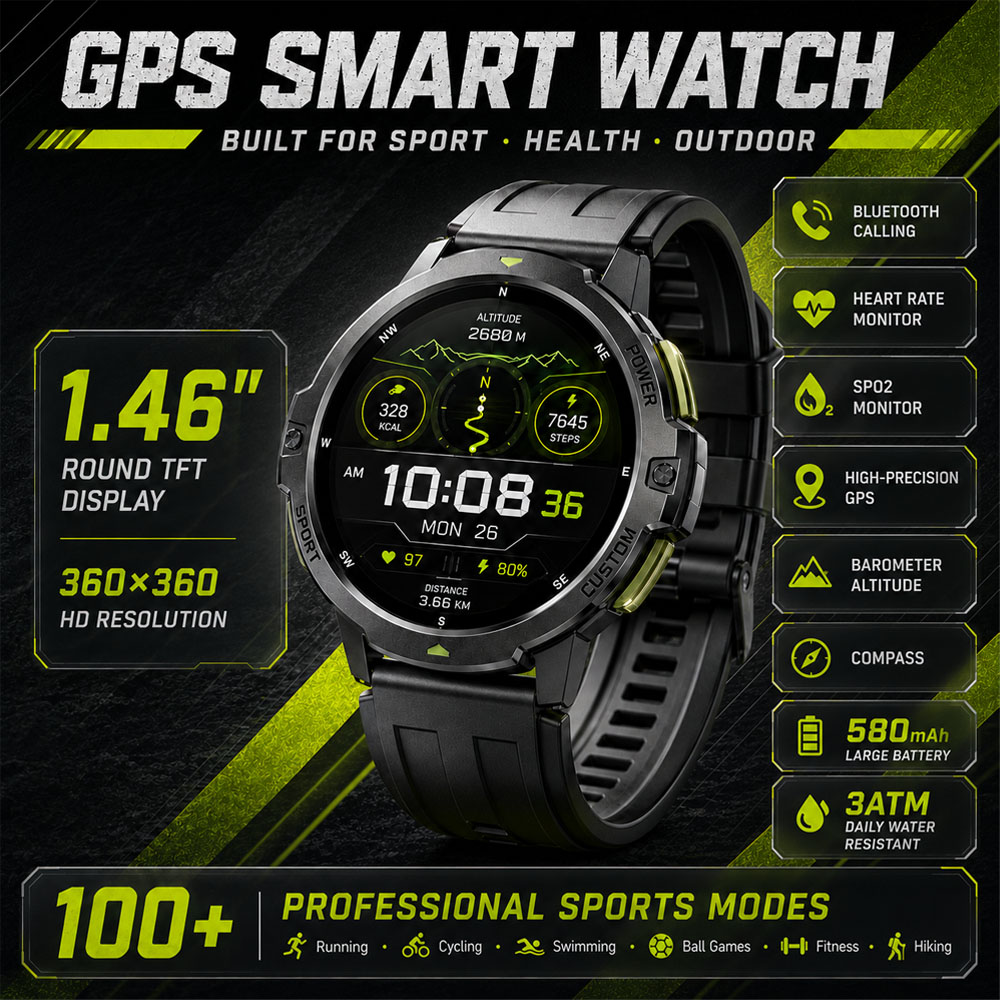 Smartwatch Timex Watches For Women - NUEVO Reloj Inteligente Militar con GPS,