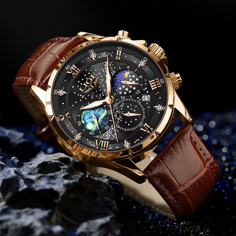 Reloj LIGE Nuevo con Fase Luna - Smartwatch Army Watches For Men reseña y precio