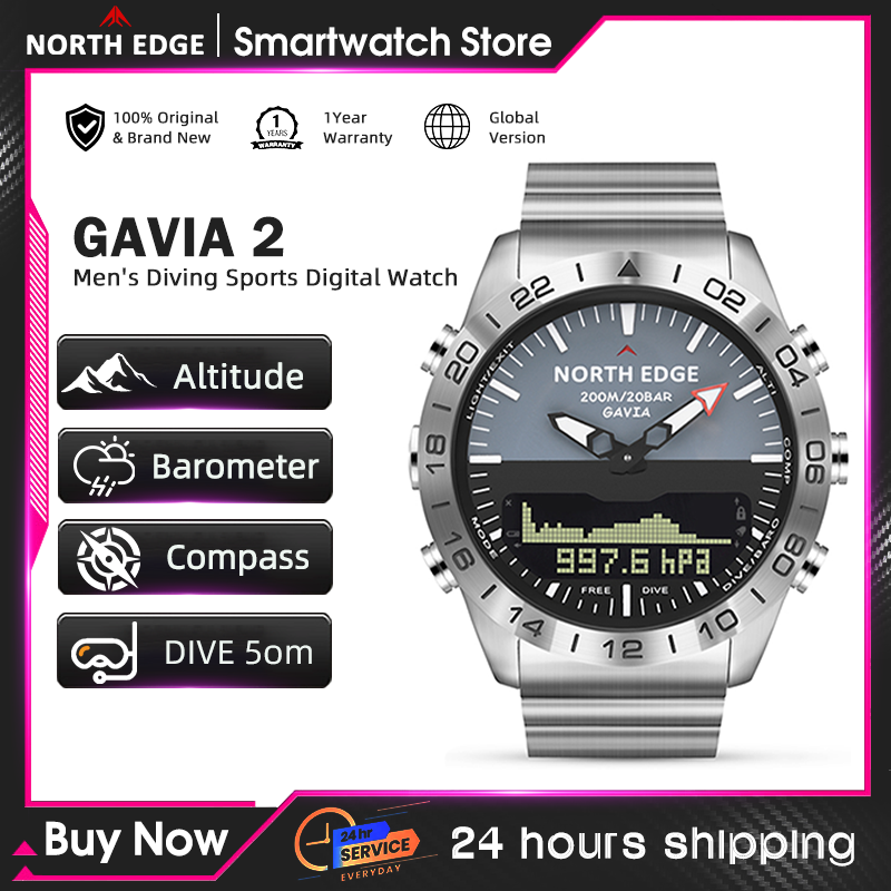 Reloj de buceo NORTH EDGE para - Smartwatch Army Watches For Men reseña y precio