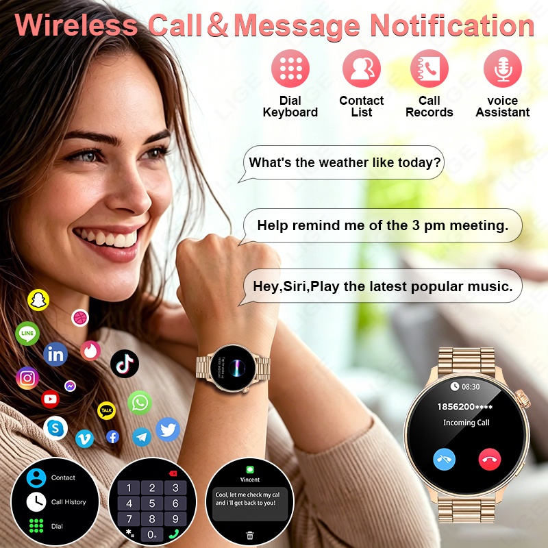 Reloj inteligente LIGE de lujo - Smartwatch Luxury Watches For Women reseña y precio