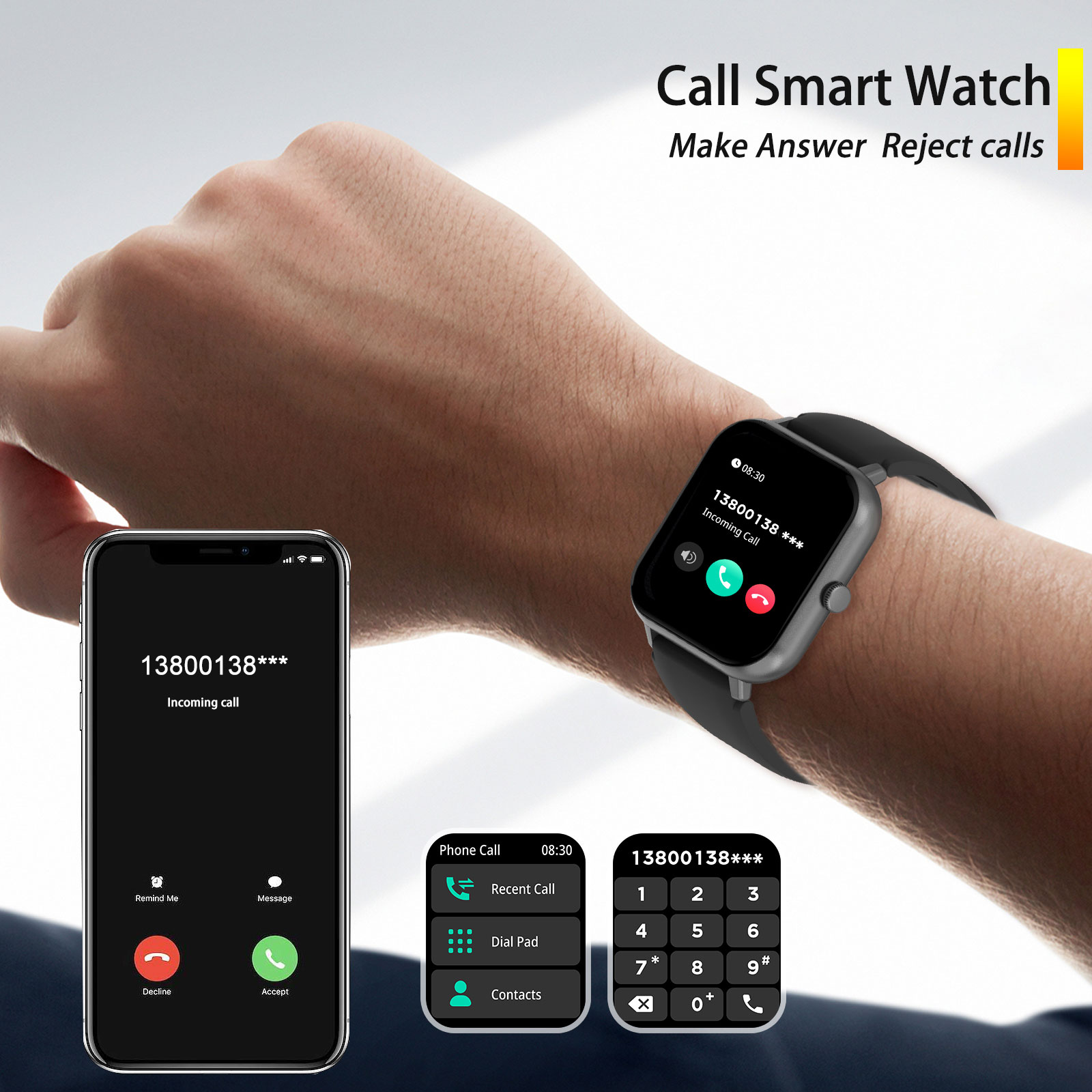Reloj inteligente de 1,44 pulg - Smartwatch Iphone Watch For Men reseña y precio