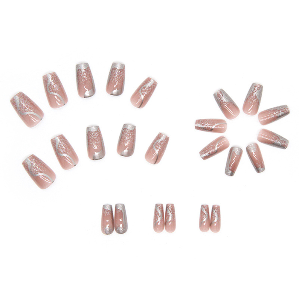 24 Uñas Postizas Plateadas con - Crystal Press Tool reseña y precio