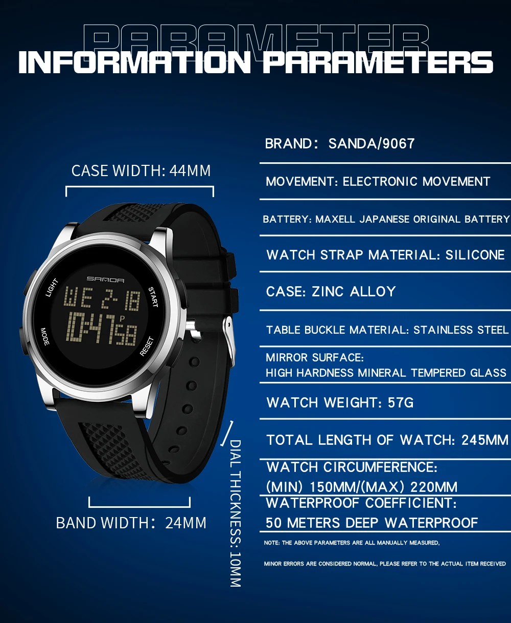 Reloj Digital SANDA 9067, relo - Smartwatch Army Watches For Men reseña y precio