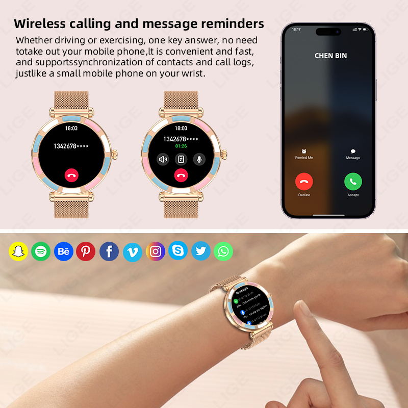 Reloj Inteligente de Lujo LIGE - Smartwatch Luxury Watches For Women reseña y precio